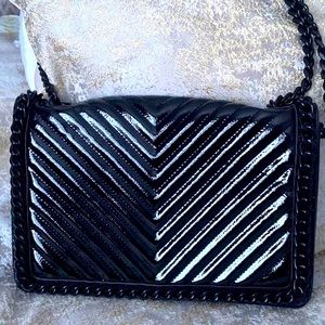 ALDO black purse with red interior